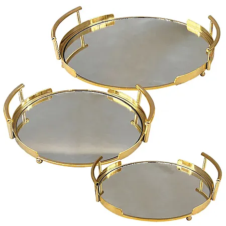 ΔΙΣΚΟΙ ΜΕΤΑΛΛΙΚΟI ΧΡΥΣΟ ΣΕΤ/3 ΣΤΡΟΓΓΥΛΟΙ ΜΕ ΚΑΘΡΕΦΤΗ & ΧΕΡΟΥΛΙΑ - S:25, M:30, L:35cm 4/ΚΙΒ